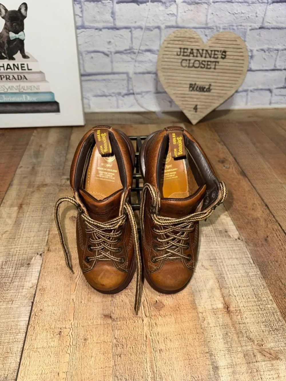 Dr. Martens VTG Grizzly Brown Leather Boots Made England Mens US 5 8287 AW 004